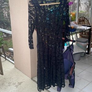 CHETTA B black lace dress